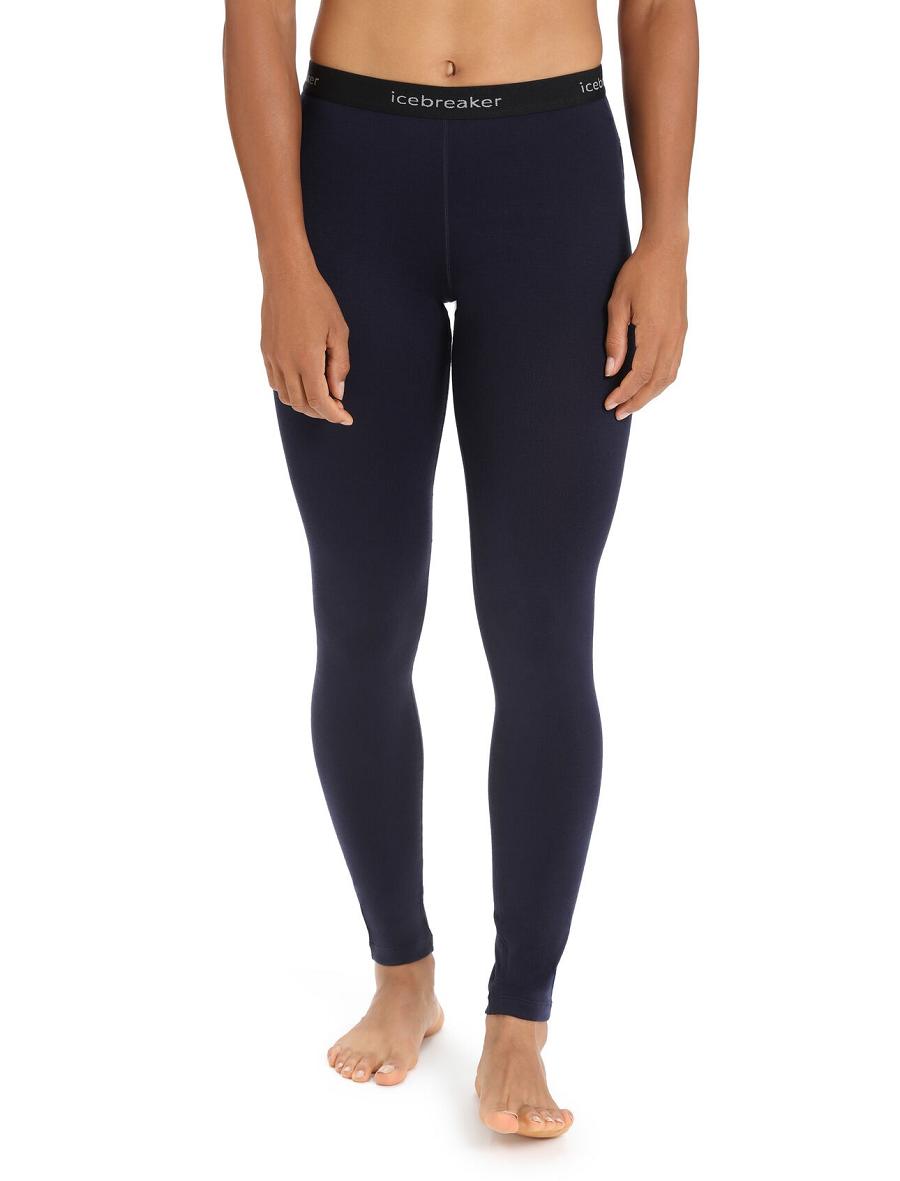 Icebreaker Merino 260 Tech Thermal Leggings Női Base Layers Sötétkék | HU 1924VRWD